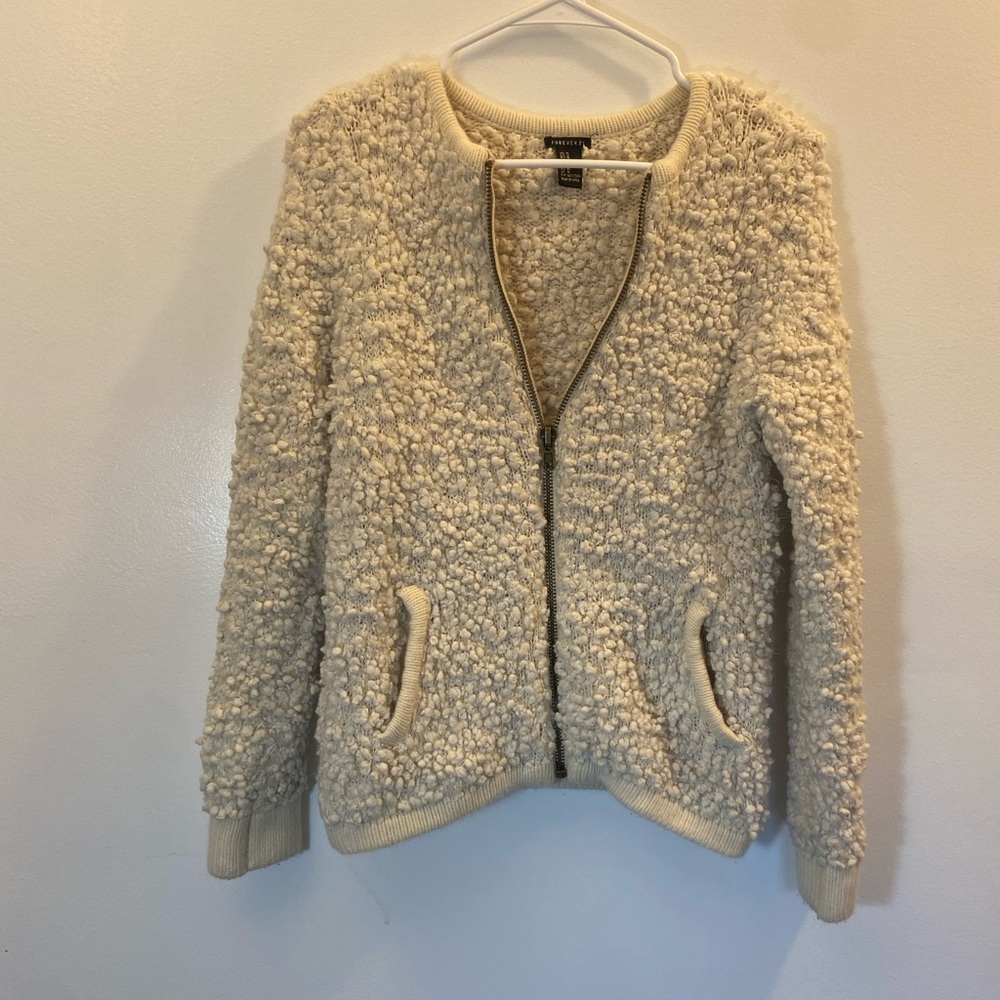 F21 Cream Sherpa Jacket